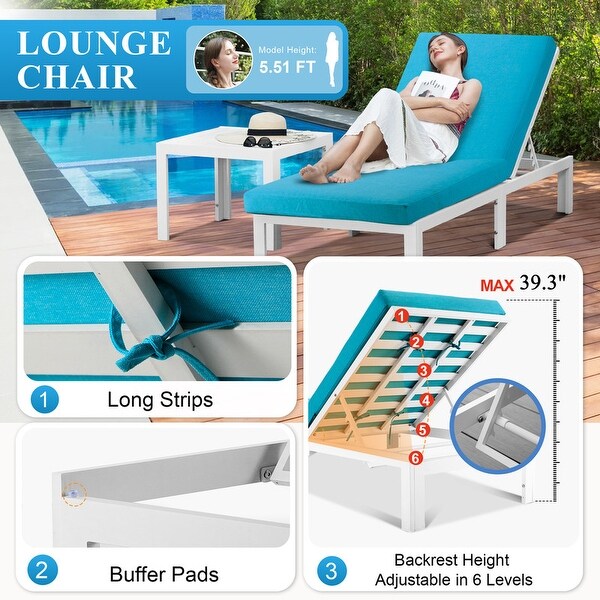 Nicesoul White Aluminum Modern Patio Furniture Sectional Sofa Set with Cushion