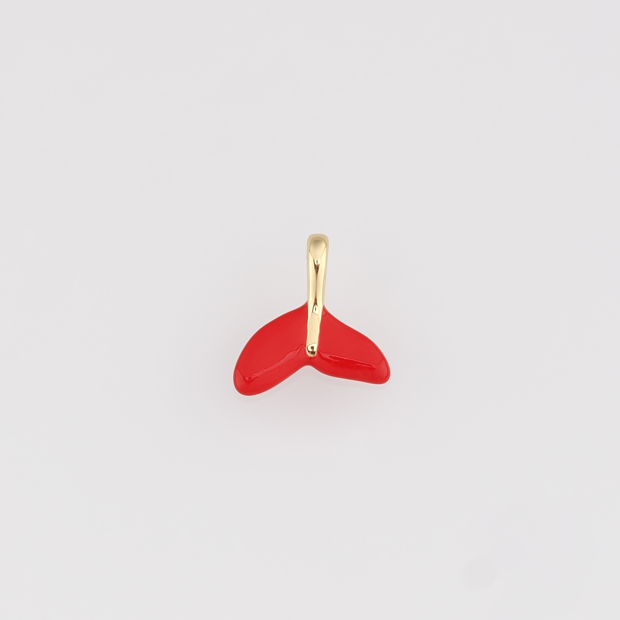 18K Gold Filled Mermaid Tail Pendant,Whale Tail Charm,Enamel Fishtail Earrings Necklace for DIY Jewelry Making Supply