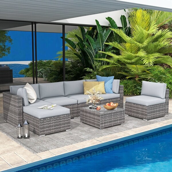 7piece Wicker Sectional Sofa Set