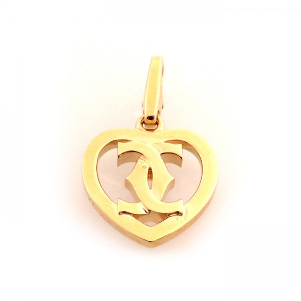 Cartier Simple Heart Charm K18PG Pink Gold Pendant Top Necklace