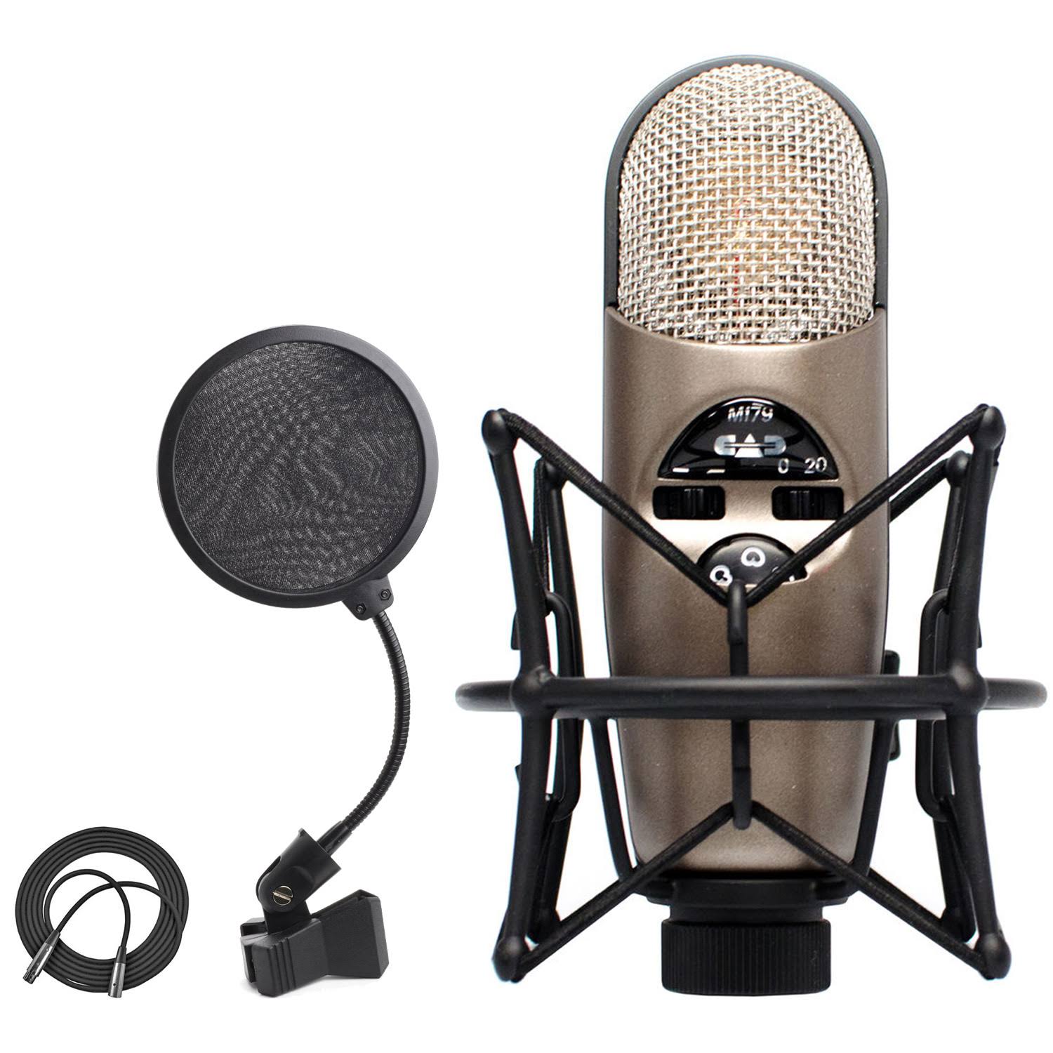 CAD M179 Variable-Pattern Condenser Mic with Shockmount + Pop Filter 6 inch + 25& XLR Cable