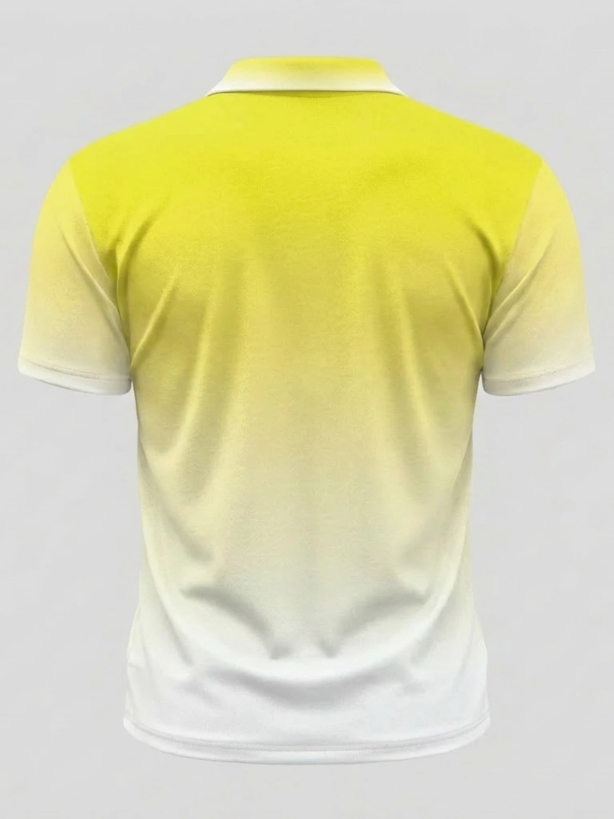 Moisture Wicking Golf Polo 3D Yellow to White Ombre Gradient Button Short Sleeve Golf Polo Shirt