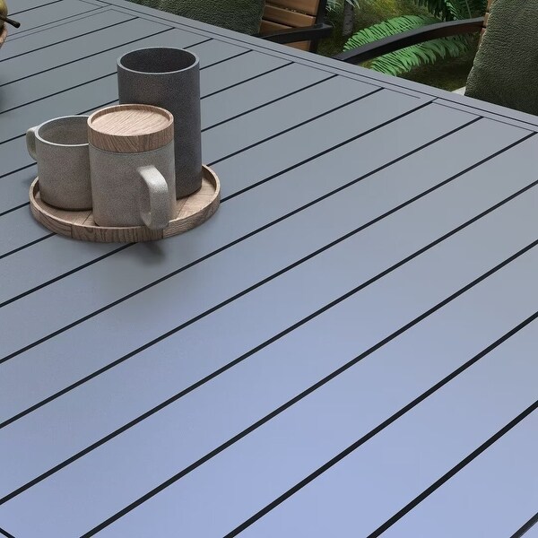 Outsunny Expandable Patio DiningTable,with Slatted Tabletop