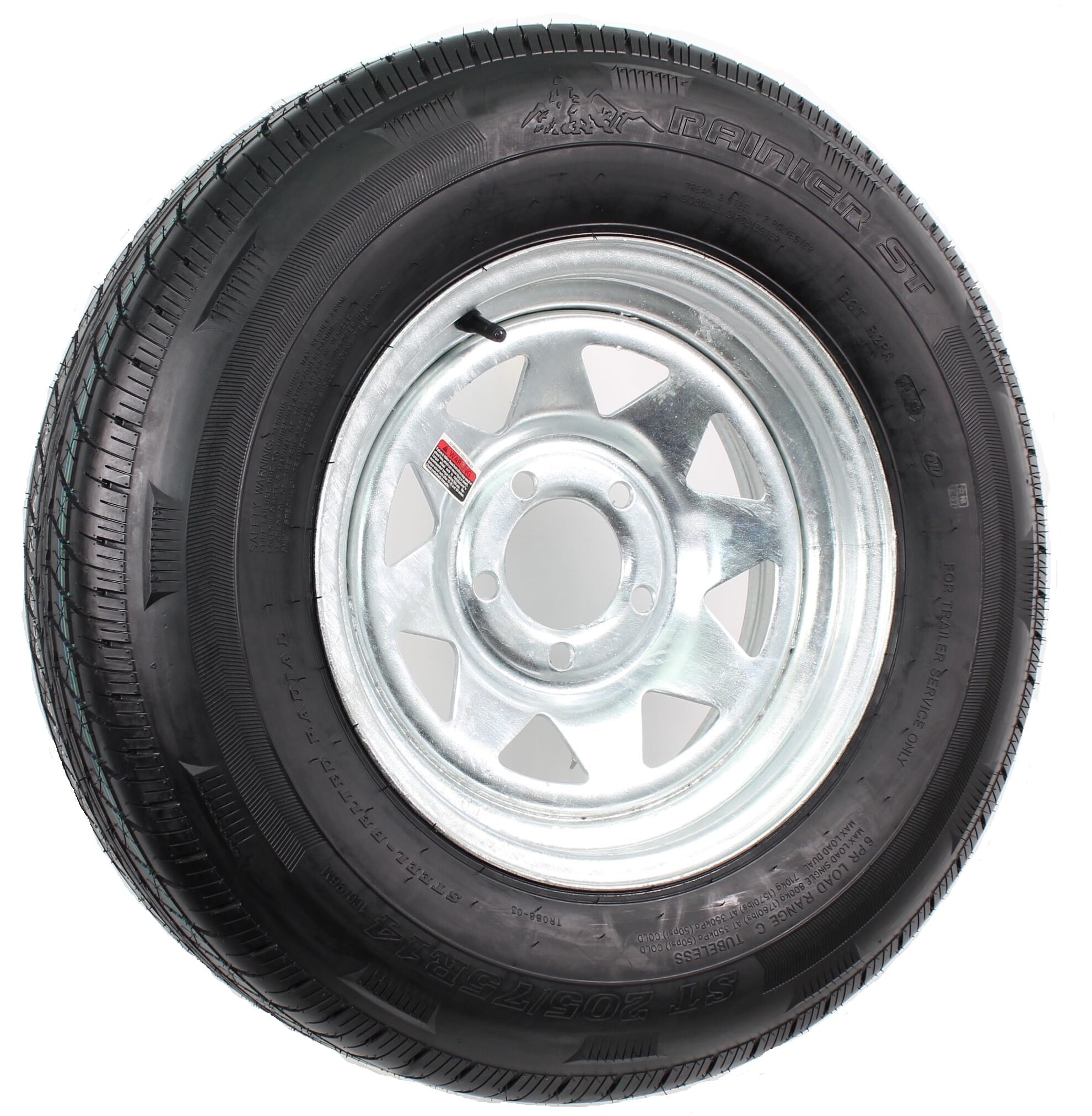 2026 Radial Trailer Tire on Rim ST205/75R14 with 5 Lug Galvanized Spoke Wheel