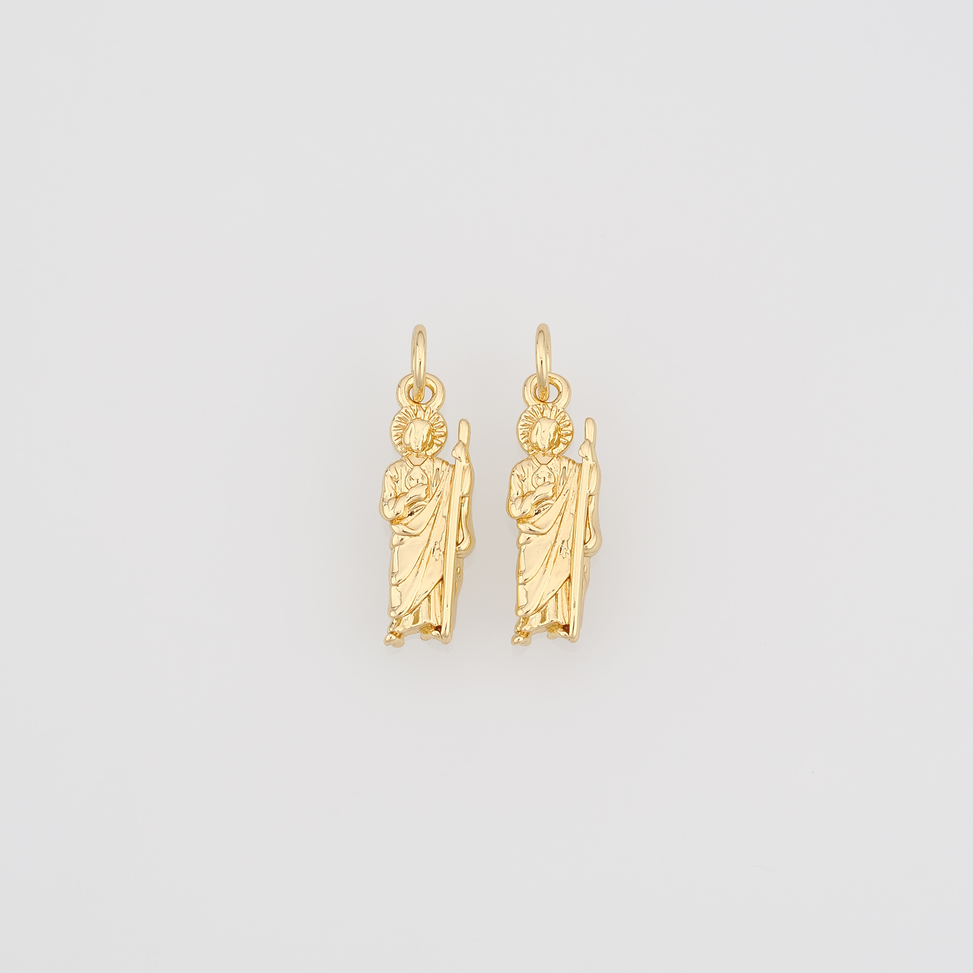 18K Gold Filled Benedict Pendant,Religious Charm Earrings Necklace for DIY Jewelry Making Supply