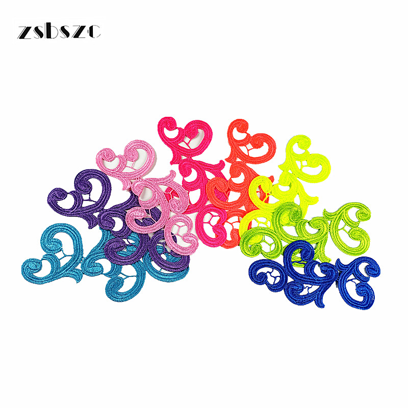 embroidery flower patches lace applique collar wedding dress formal accessories fabric 17CM*9CM 5pairs   DA89