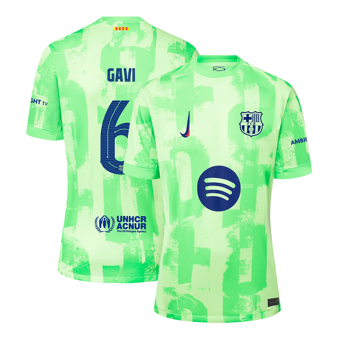 GAVI #6 Barcelona Third Away Soccer Jersey- UCL(Spotify Logo Without Text��