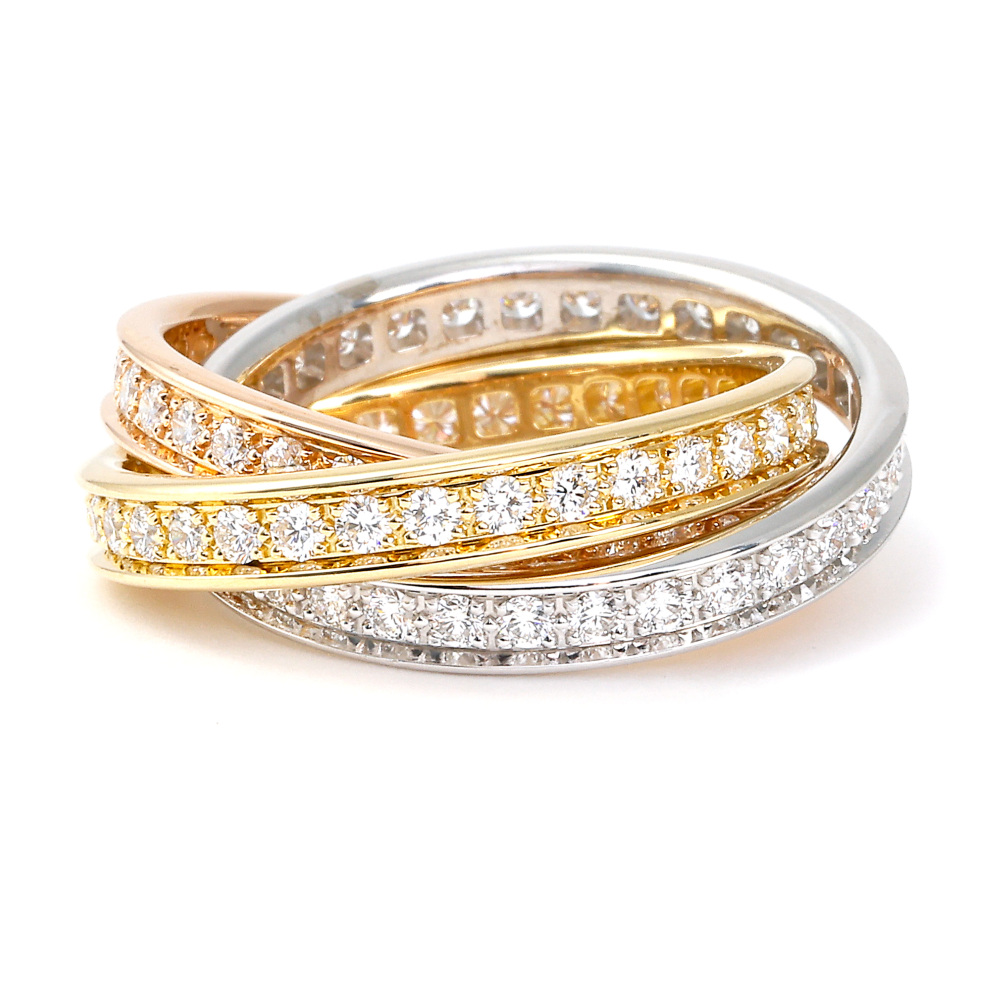 Cartier Trinity Ring Tri-Gold Diamond