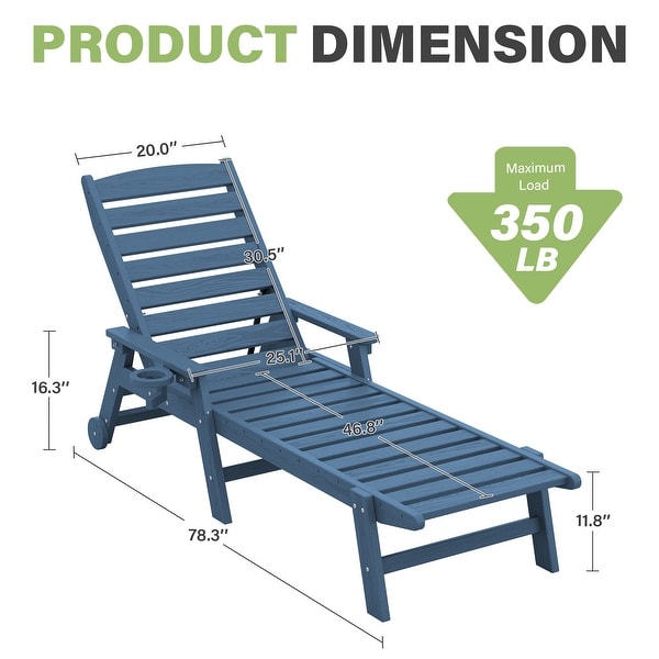 HDPE Frame Adjustable Backrest Patio Lounge Chair