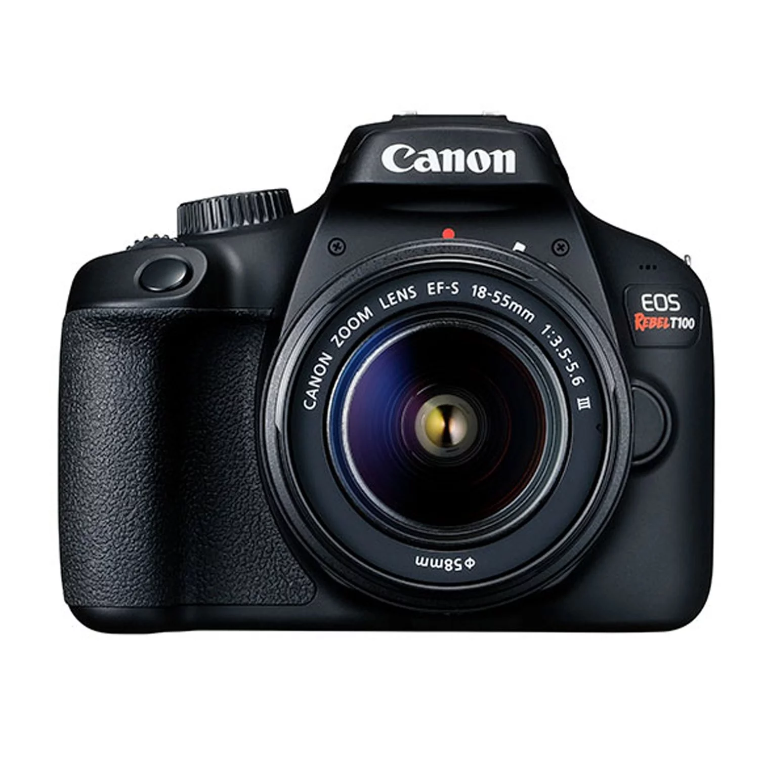 Canon EOS Rebel T100 DSLR Camera with 18-55mm f/3.5-5.6 Zoom Lens + 32GB Card, Tripod, Case, and More (18 Pieces Bundle)