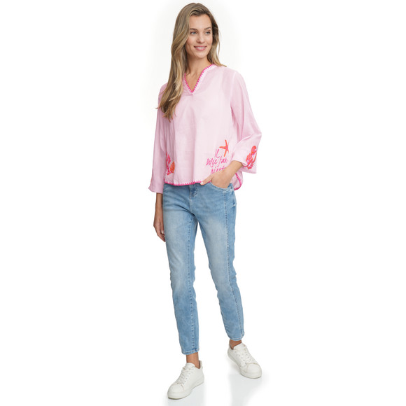 Gina Benotti Damen Schlupfbluse mit Stickerei