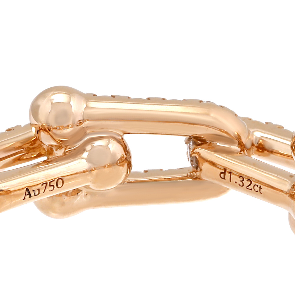 Tiffany & Co. Hardware Link Ring 18K Rose Gold Diamond 72670663