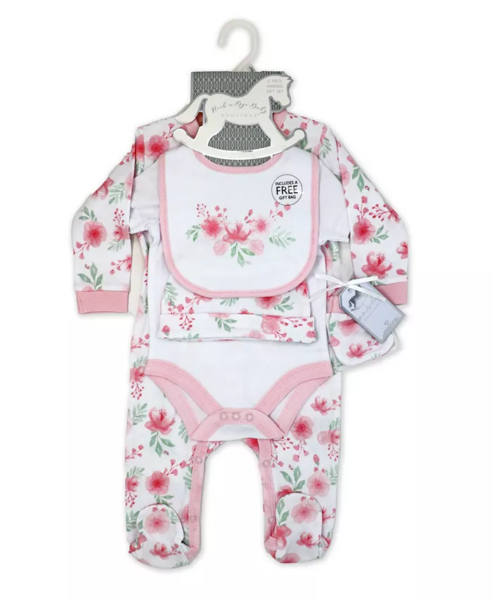 Rock-A-Bye Baby Boutique Baby Girls Layette Gift Bag Set
