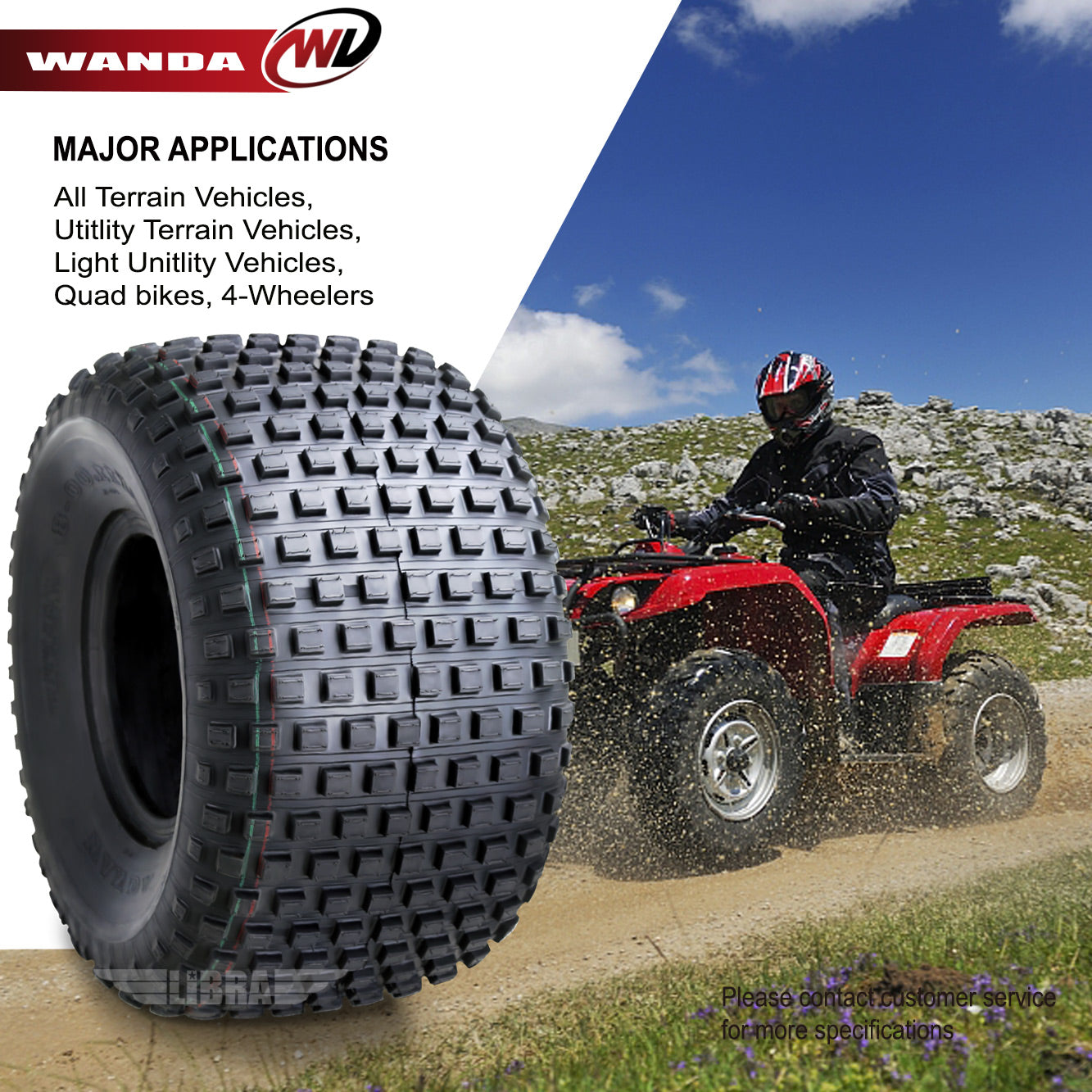 2 New WANDA ATV Tires 22X11-8 22x11x8 4PR P323 – 10032