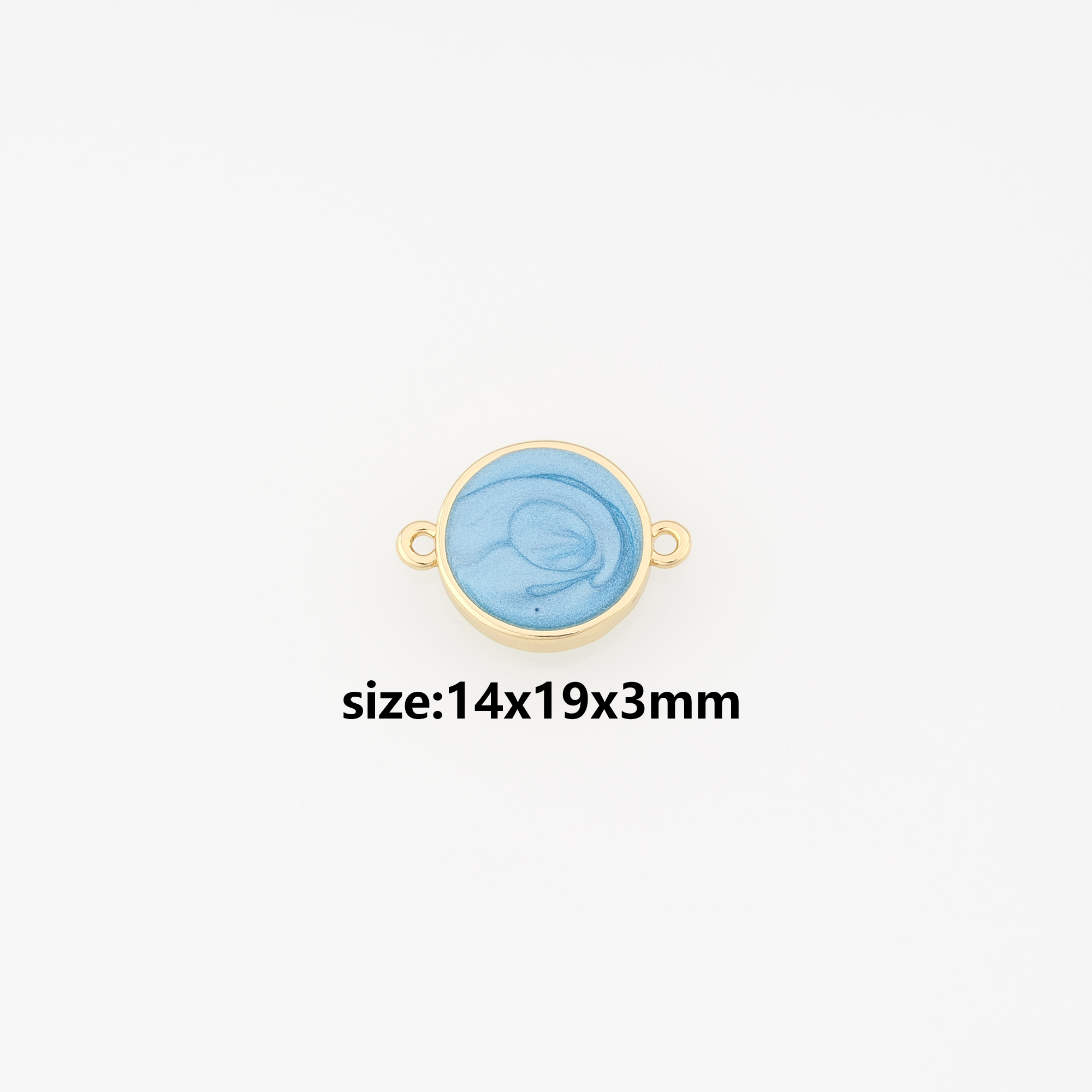18K Gold Filled Round Connector,Enamel Round Charm Necklace Bracelet for DIY Jewelry Making Supply