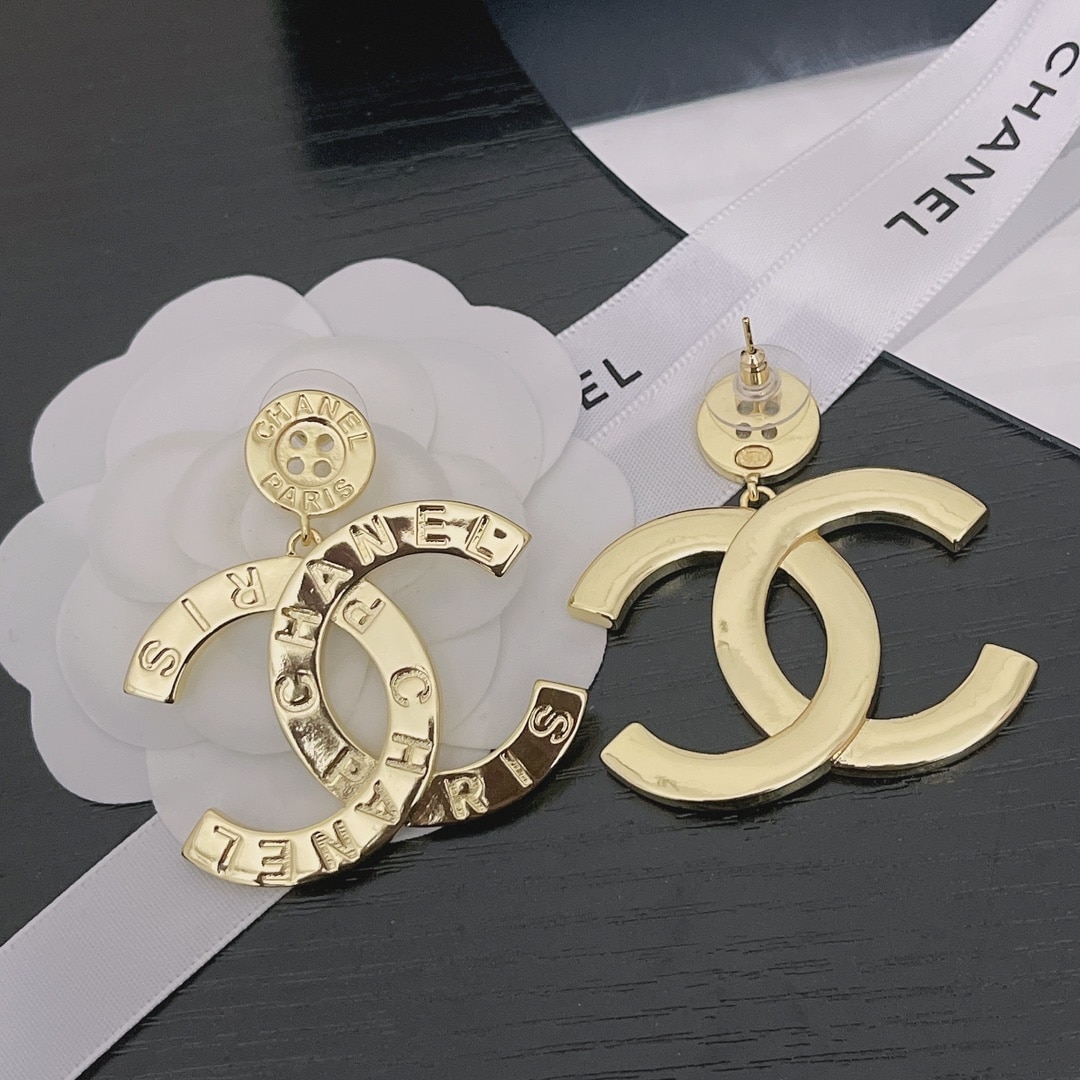 Chanel Paris Button Earrings