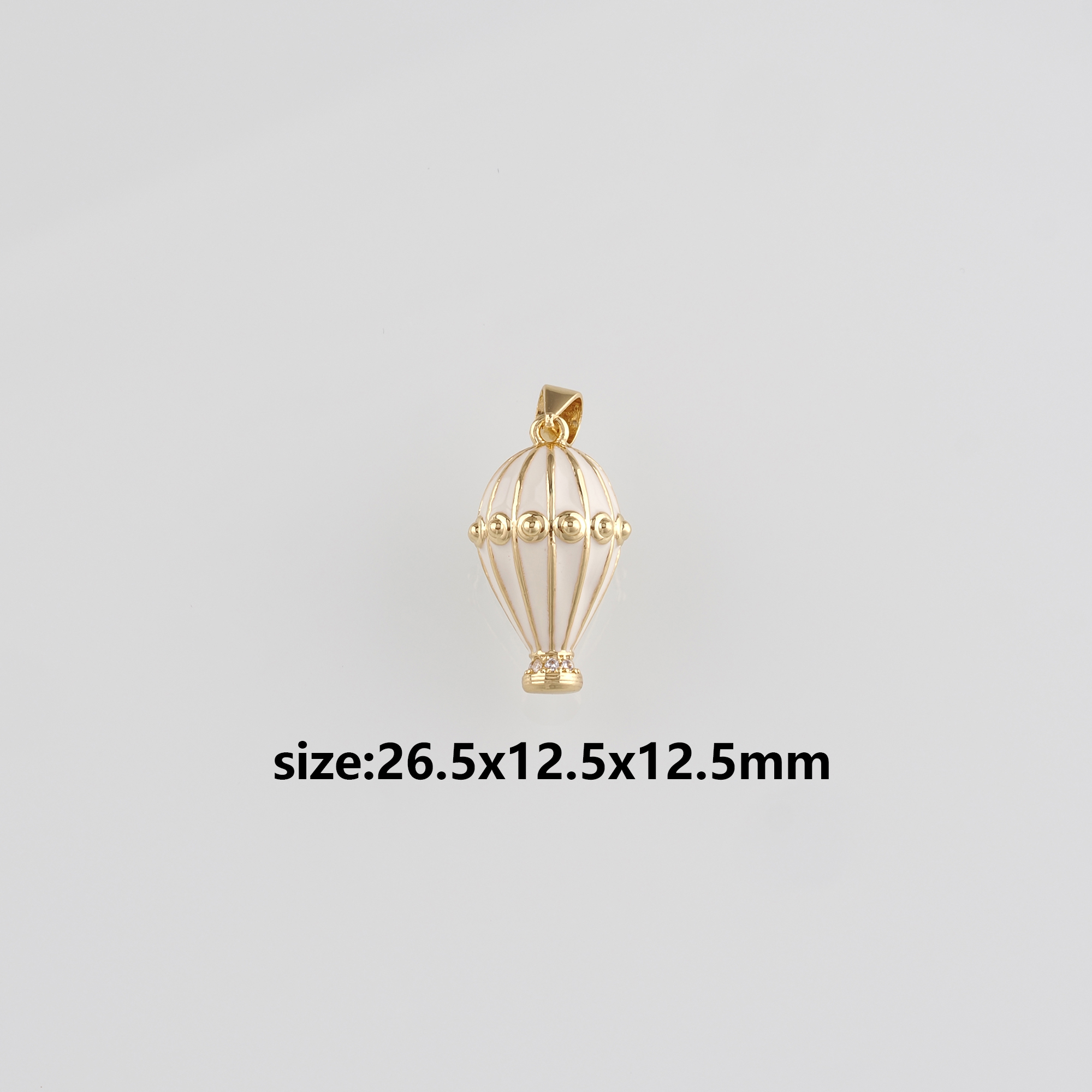 18K Gold Filled Hot Air Balloon Pendant,Enamel Hot Air Balloon Charm Earrings Necklace for DIY Jewelry Making Supply