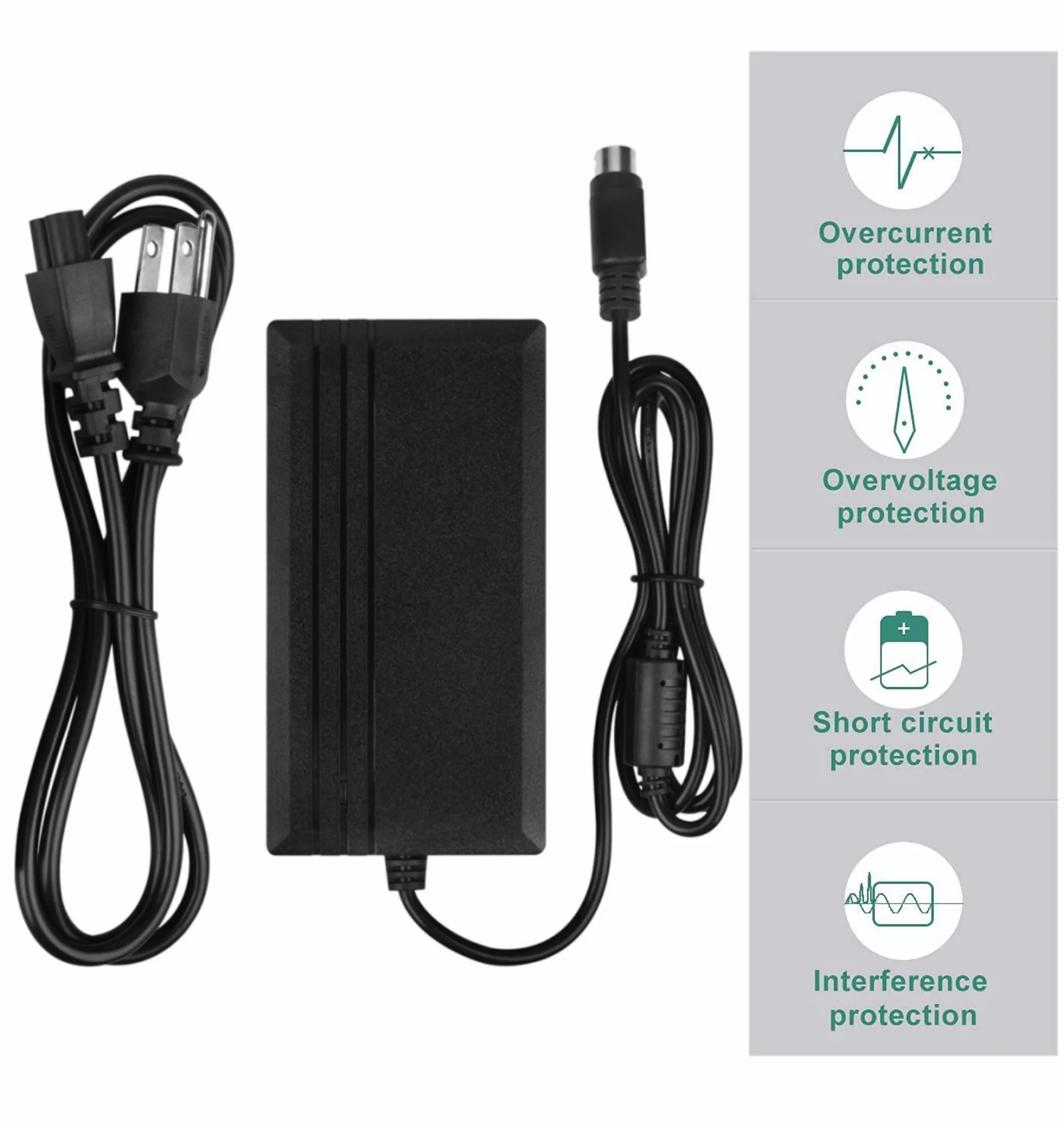 KONKIN BOO Compatible Big 4-Pin DIN 12V AC / DC Adapter Replacement for Ault Inc Model: MW160KA1200F02 12VDC Global Power Supply Cord Cable Charger 4 Prong