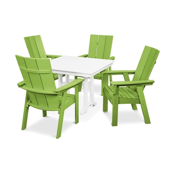 POLYWOOD Modern Adirondack 5Piece Farmhouse Dining Set