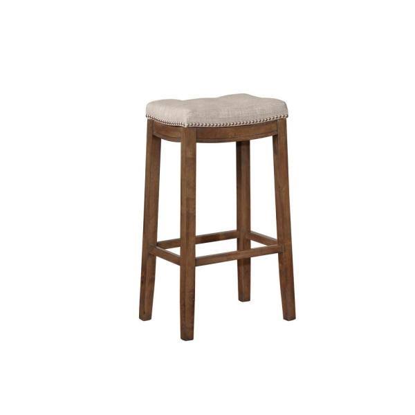Claridge 30 in. Gray and Rustic Backless Bar Stool
