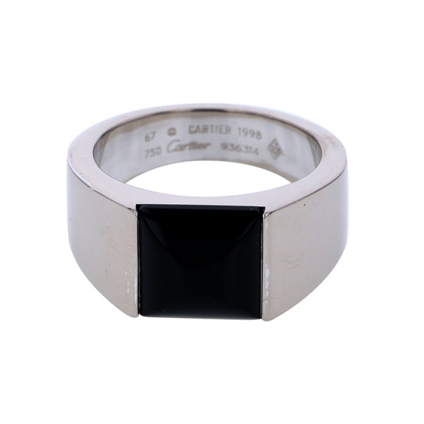 Cartier Tank Max Ring K18WG White Gold Ring Onyx