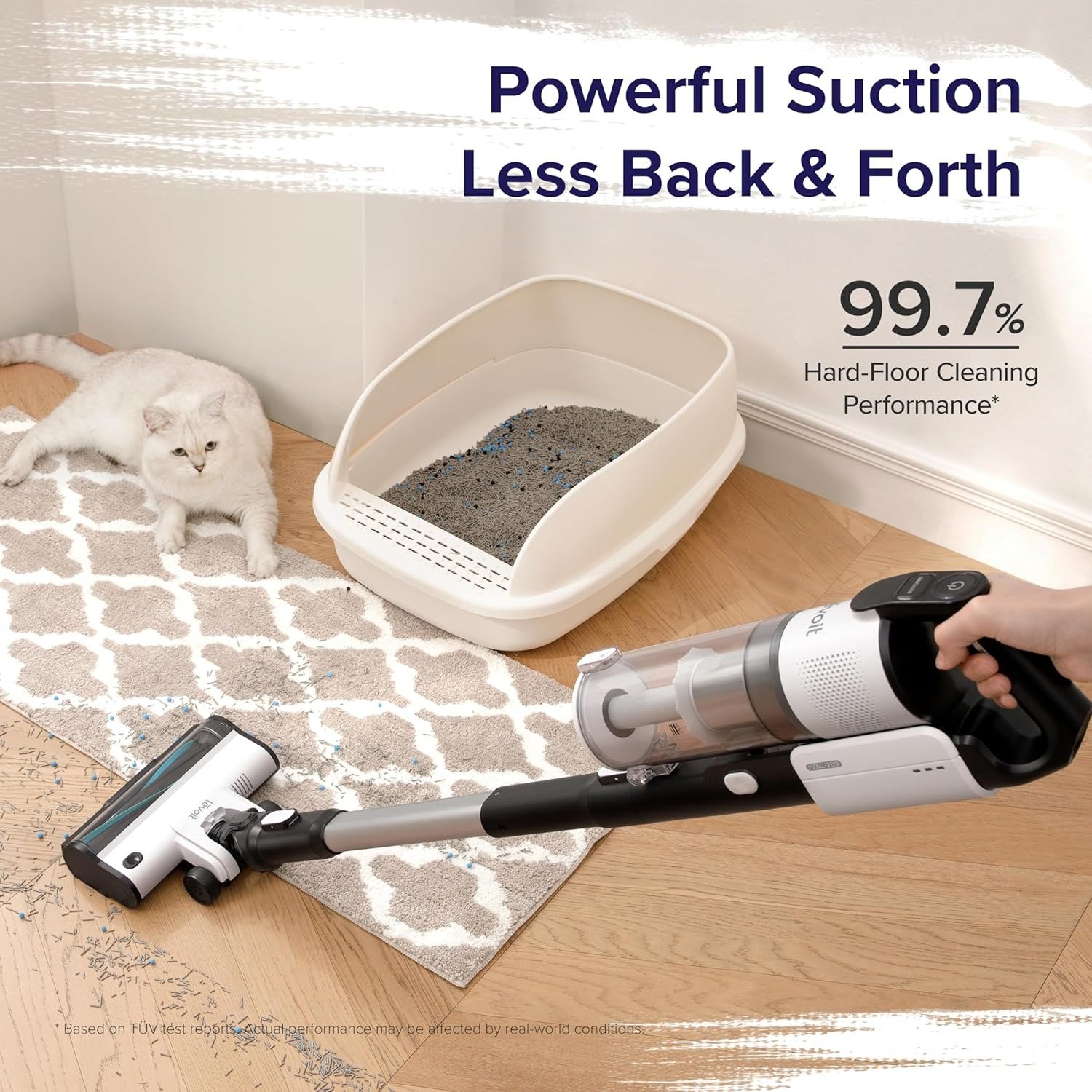 Cordless Vacuum Cleaner, Stick Vac with Tangle-Resistant Design, Up to 50 Minutes, Powerful Suction, Rechargeable, Lightweight, and Versatile for Carpet, Hard Floor, Pet Hair