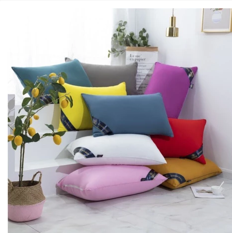 Cotton Pillow Bedroom Bed Sleep Cervical Pillow Middle-high Pillow Core Frosted Thickened Machine Wash Quilt Cover