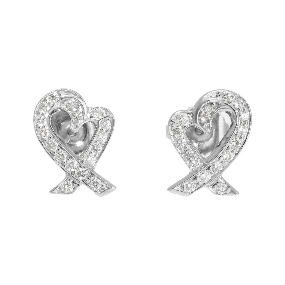 Tiffany & Co. Open Heart Paloma Picasso Loving Heart Earrings Platinum