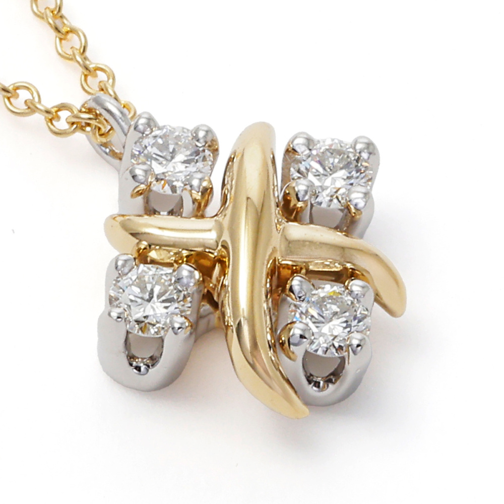 Tiffany & Co. Schlumberger Rin Necklace Platinum & 18K Yellow Gold Diamond 60022674