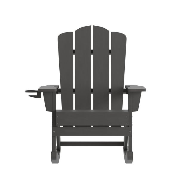 Commercial AllWeather Rocking Adirondack Chair with Swiveling Cupholder