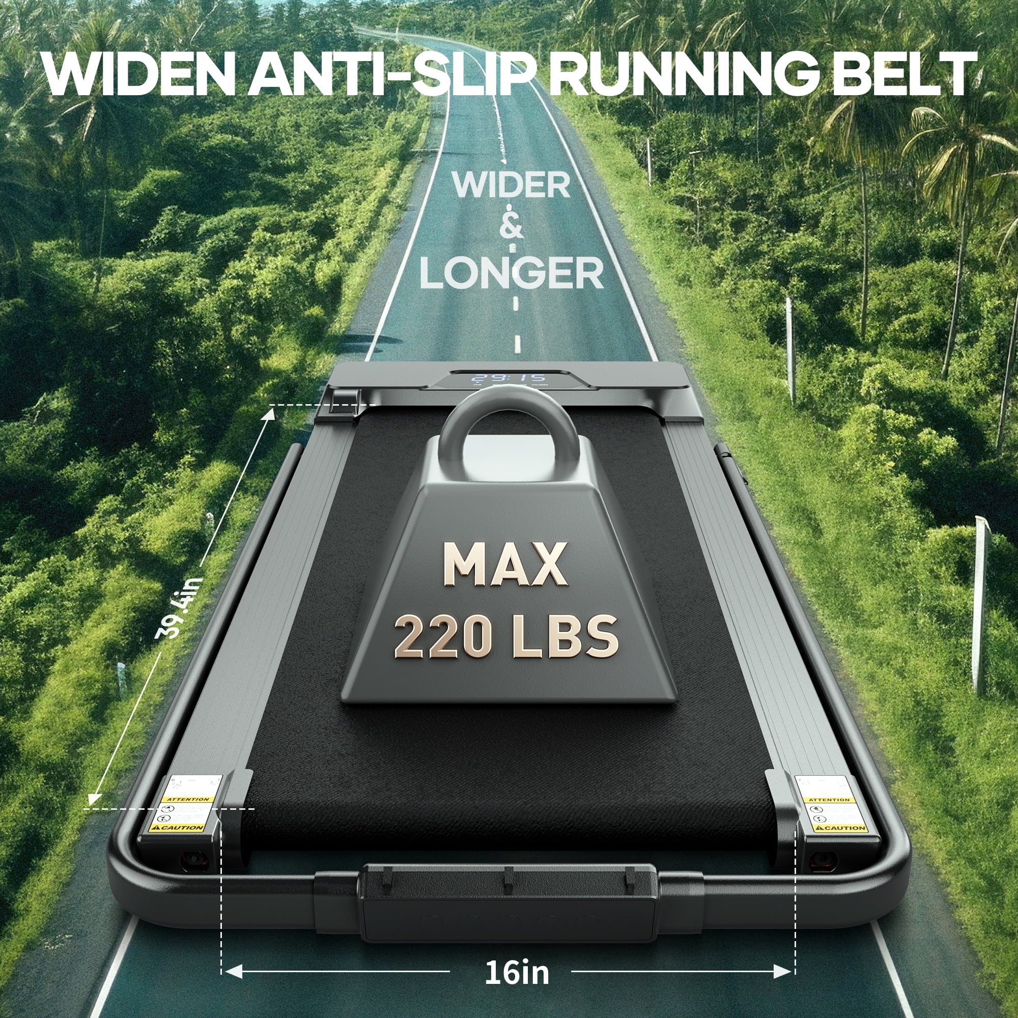 Treadmill 2 in 1 Walking Pad Treadmill Folding 7.5 MPH Running Under Desk Treadmill with Remote Control and LED Display for Home Office Use