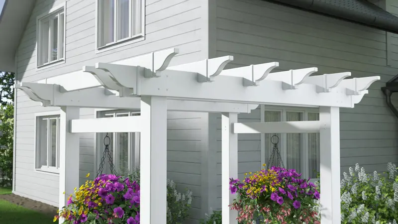 Vita 63″L x 46″W x 91″H Springport Vinyl Arbor, White, VA68146