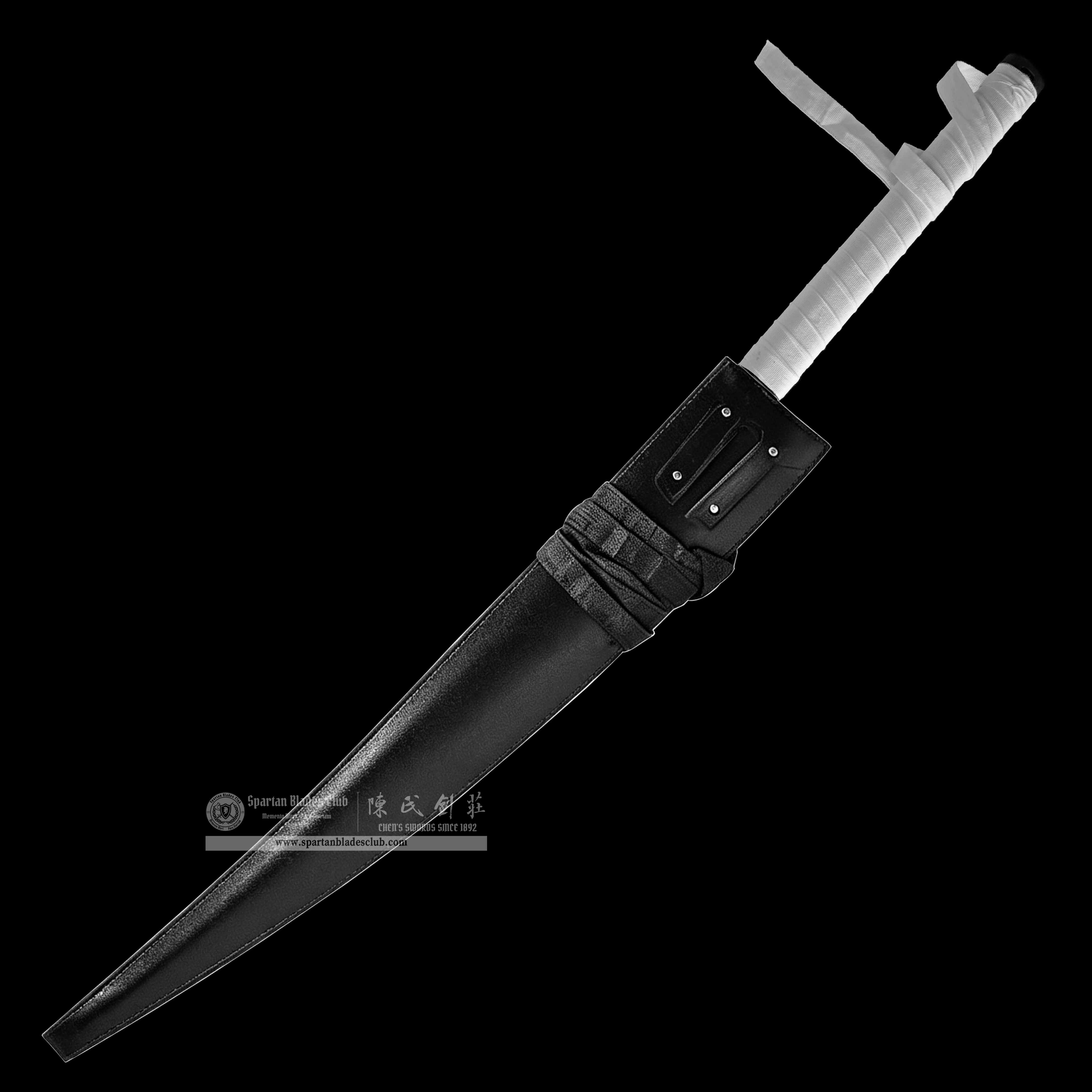 TK55 | Zangetsu: Shikai Version | Bleach | Ichigo Kurosaki Zanpakuto | Carbon Steel | Leather Saya | Cosplay & Collection | Black | Spartan Blades Club (陳氏劍莊 CHEN'S SWORDS 1892) - Spartan Blades Club - 陳氏劍莊1892