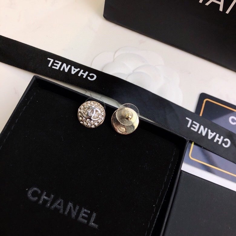 Chanel Button Earrings