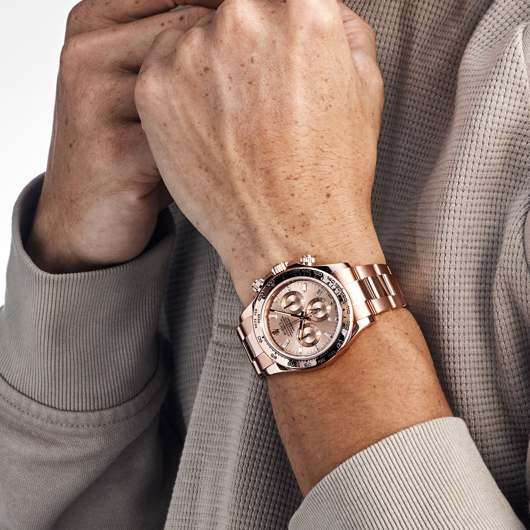 Rolex Daytona 116505 Rose Gold Sundust Diamond Baguette Dial