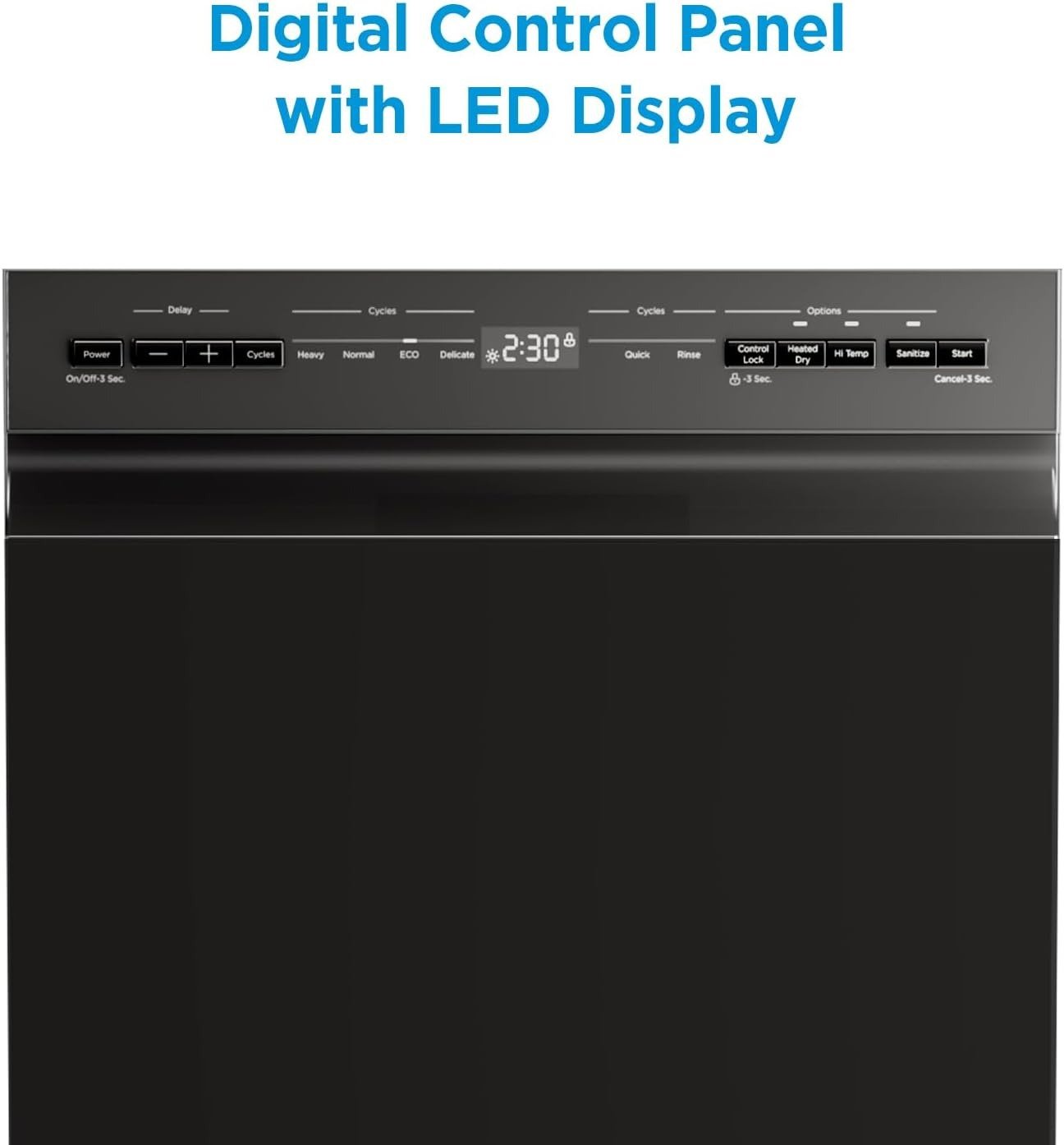 18 Inch Built-in Dishwasher, Slim Space-Saving Design with Stainless Steel Tub, 8 Place Settings & 6 Wash Cycles, Energy Star Certified Dishwasher with Heated Dry & High-Temp Wash, Black