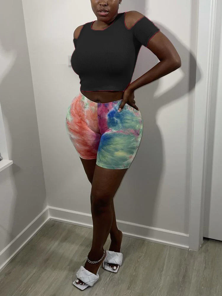 Cold Shoulder Ribbed Knit Crop TopClistos