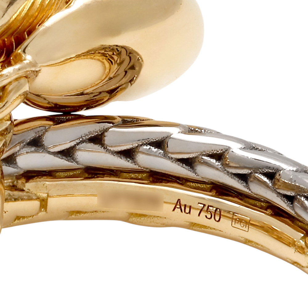 Cartier Grande Cafe Ring 18K White Gold & 18K Yellow Gold Diamond B4242200