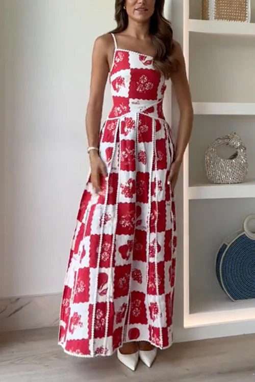 One Shoulder Ric Rac Trim Maxi DressClistos