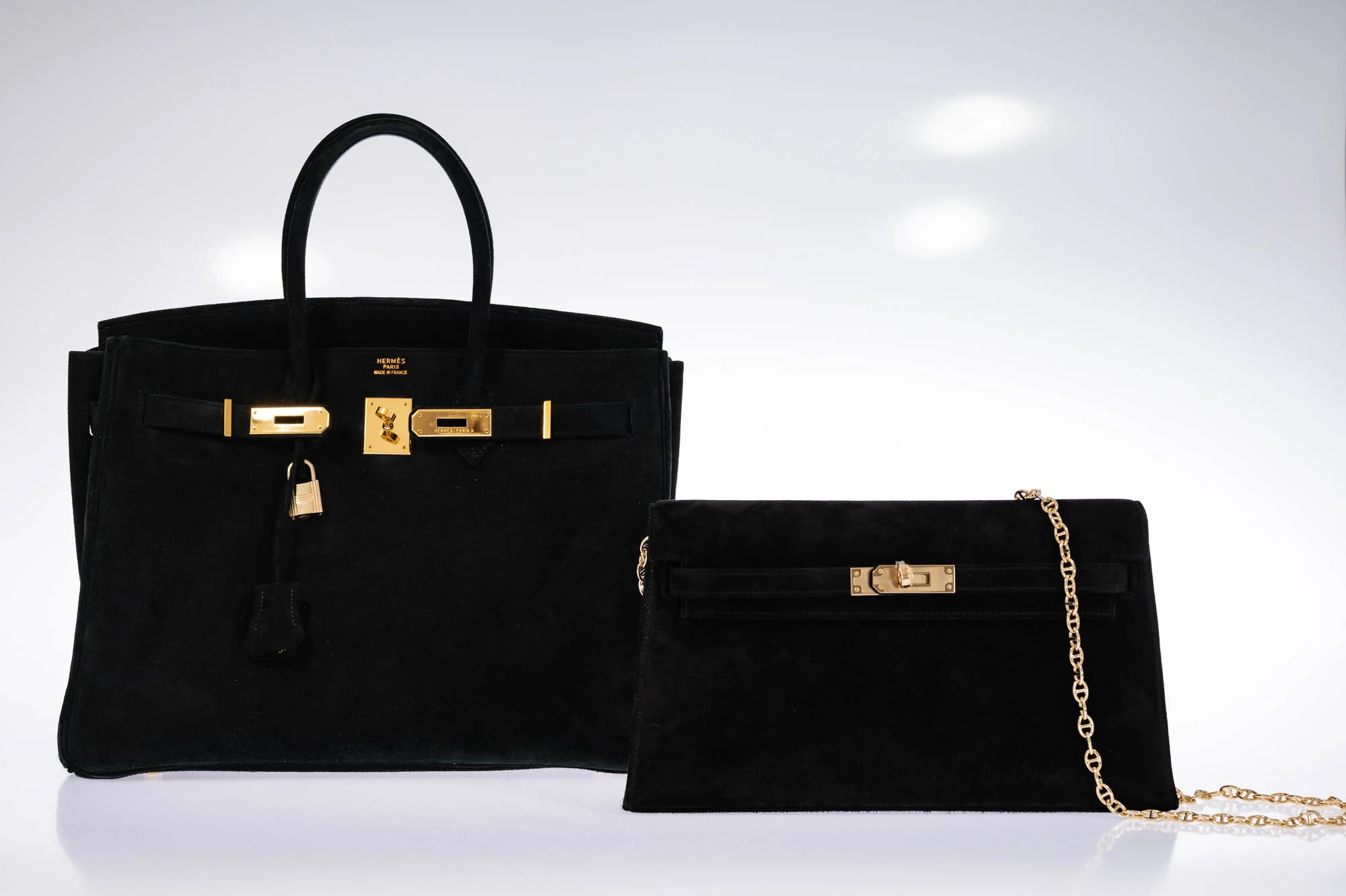Hermès Kelly Elan Noir Veau Doblis Permabrass Hardware