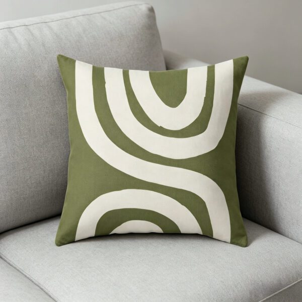 Nordic Abstract Spiral Line Print Decorative Throw Pillow with Insert