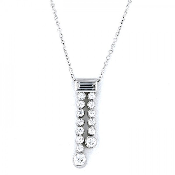 Tiffany & Co. Tiffany Jazz Drop PT950 Necklace Platinum Diamond