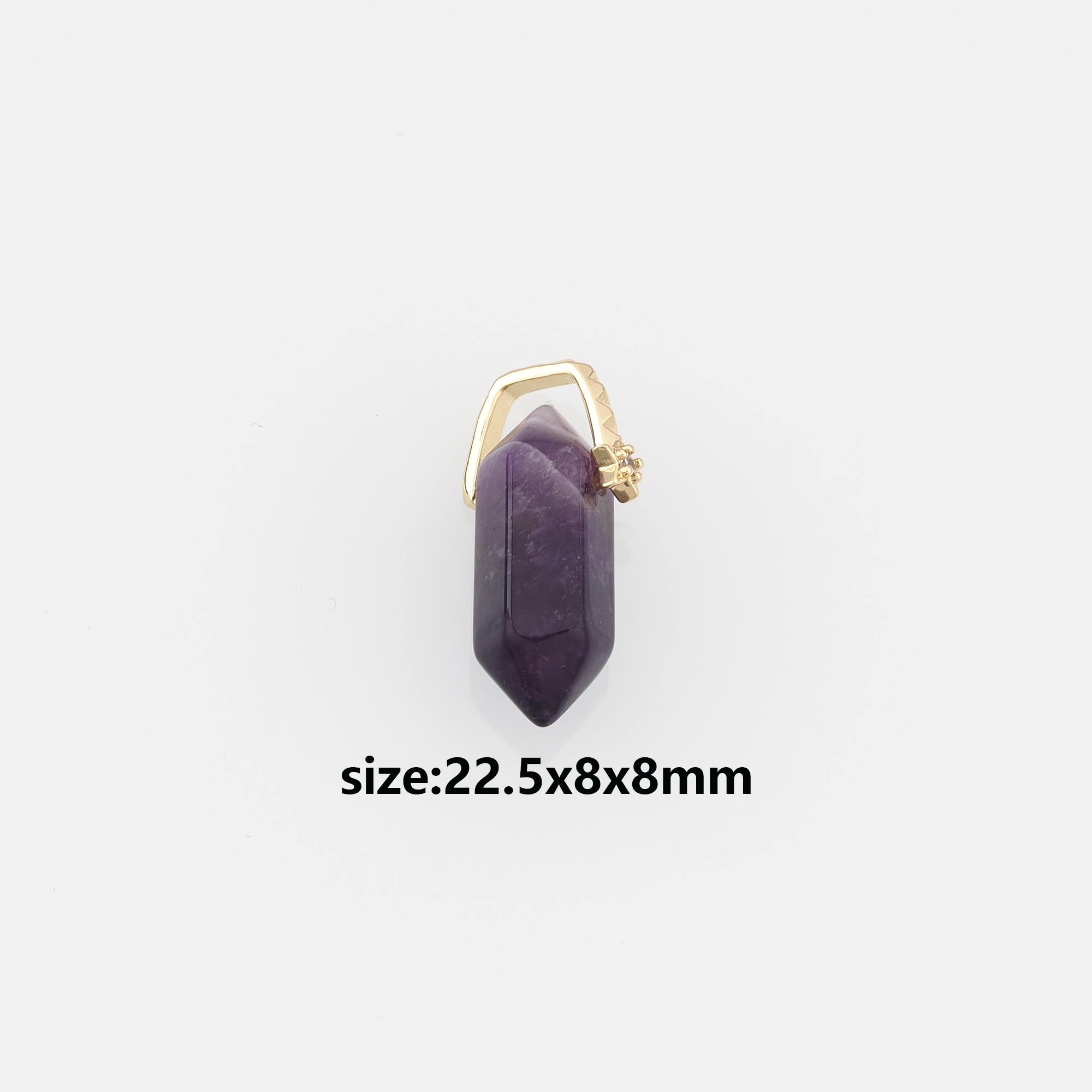 18K Gold Filled Hexagon Pendant,Natural Stone Earrings Necklace for DIY Jewelry Making Supply