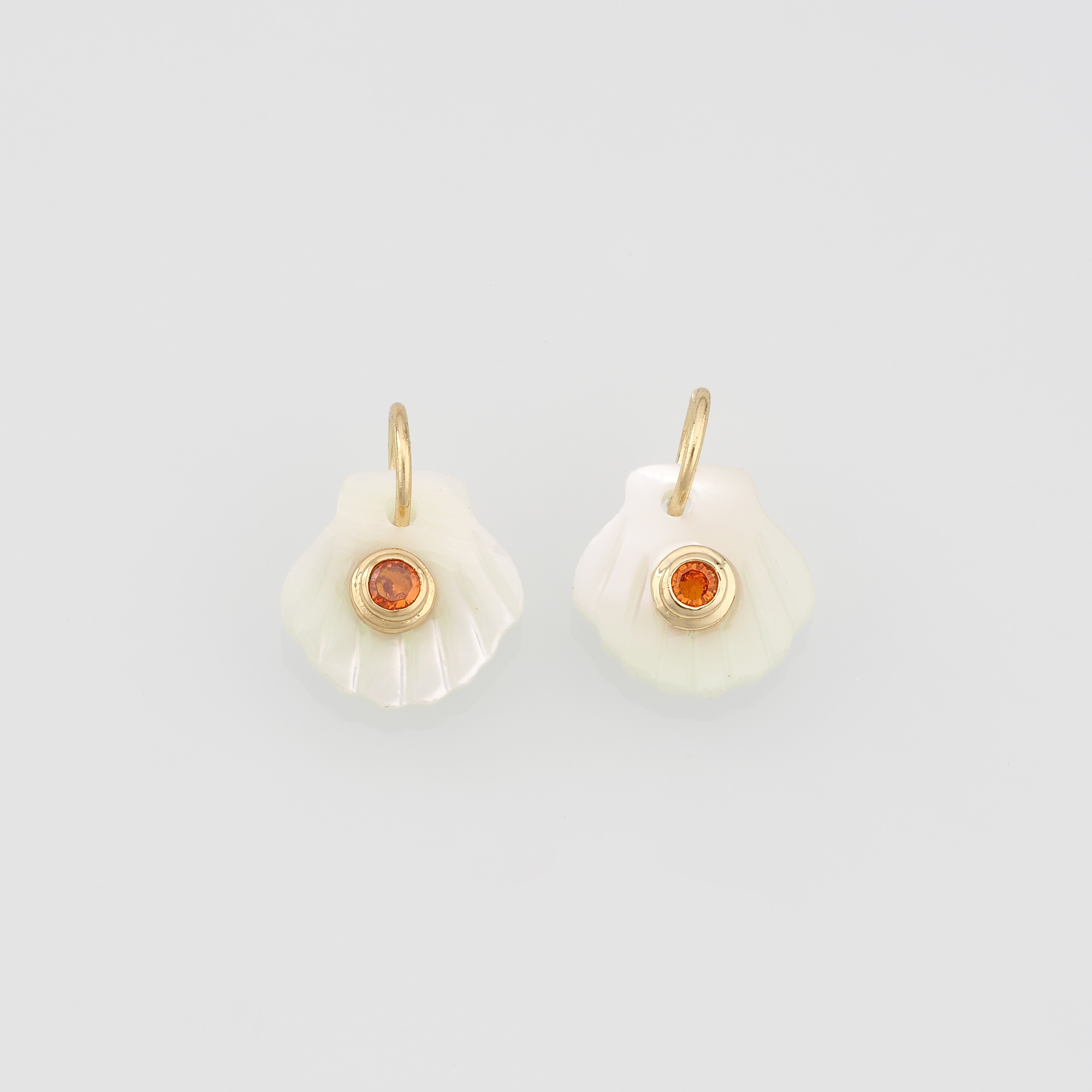 18K Gold Filled Scallop Pendant,Ocean Scallop Charm Earrings Necklace for DIY Jewelry Making Supply