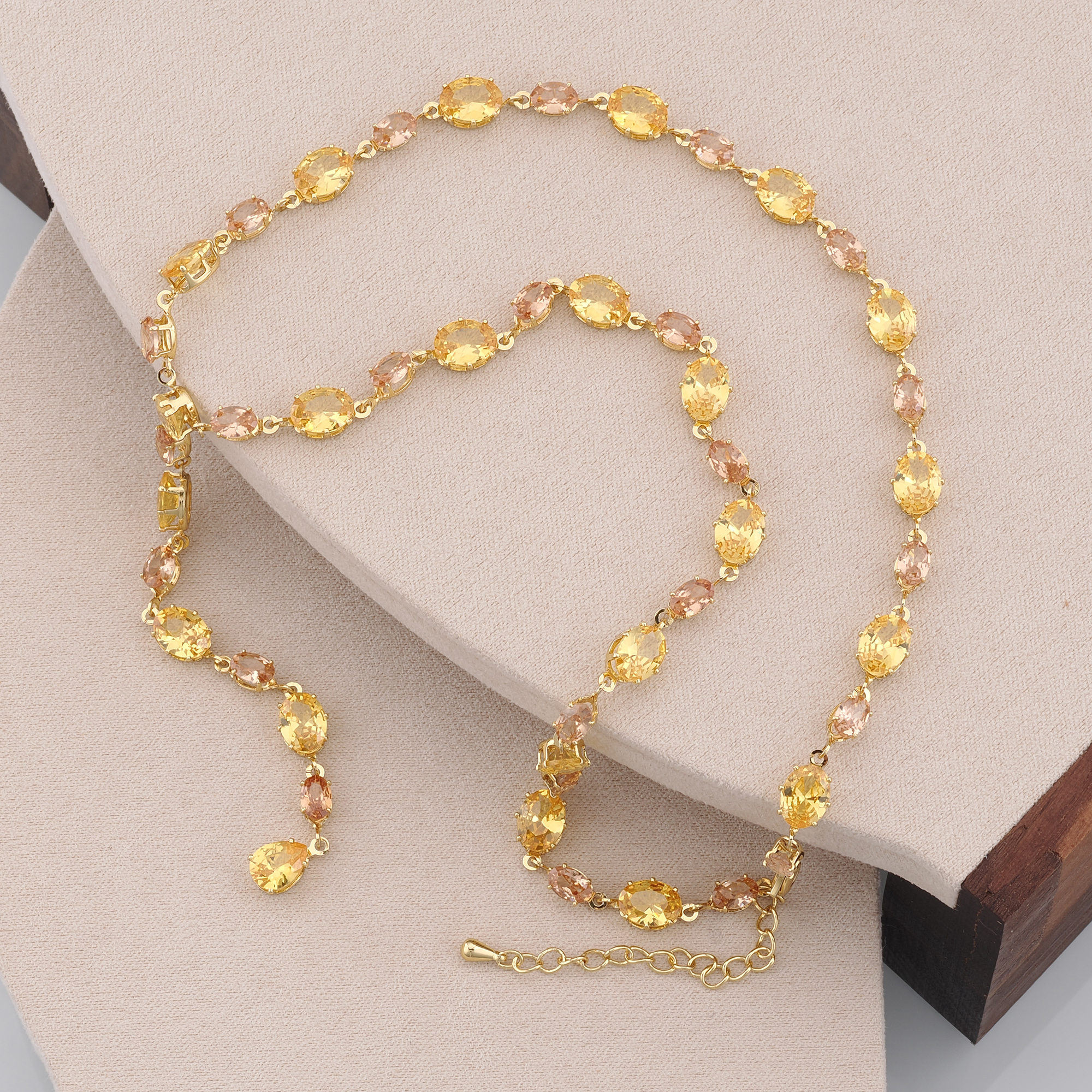 18K Gold Filled Oval Necklace,Zircon Necklace,Minimalist Necklace,Adjustable Necklace,Gift for Her