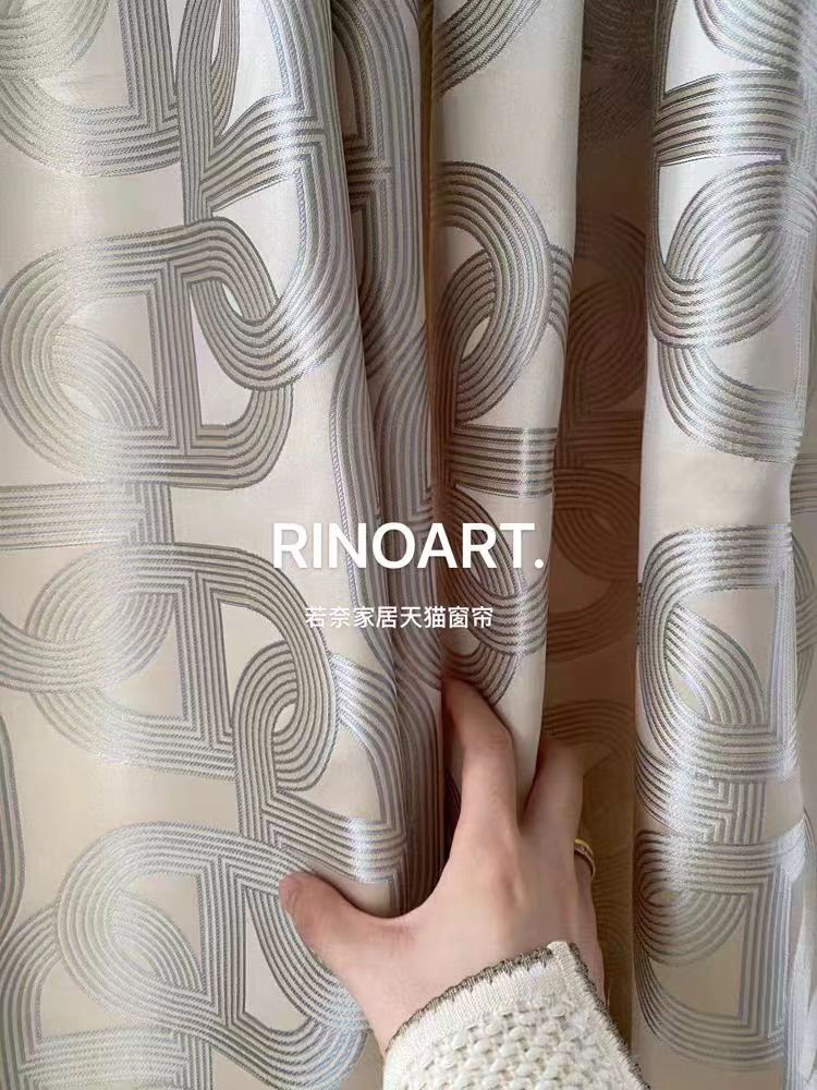 FA002 - Home H Deco Pig Nose Gold Silver Double-Sided Silk Champagne Cream Translucent Living Room Floor-to-Ceiling Curtains