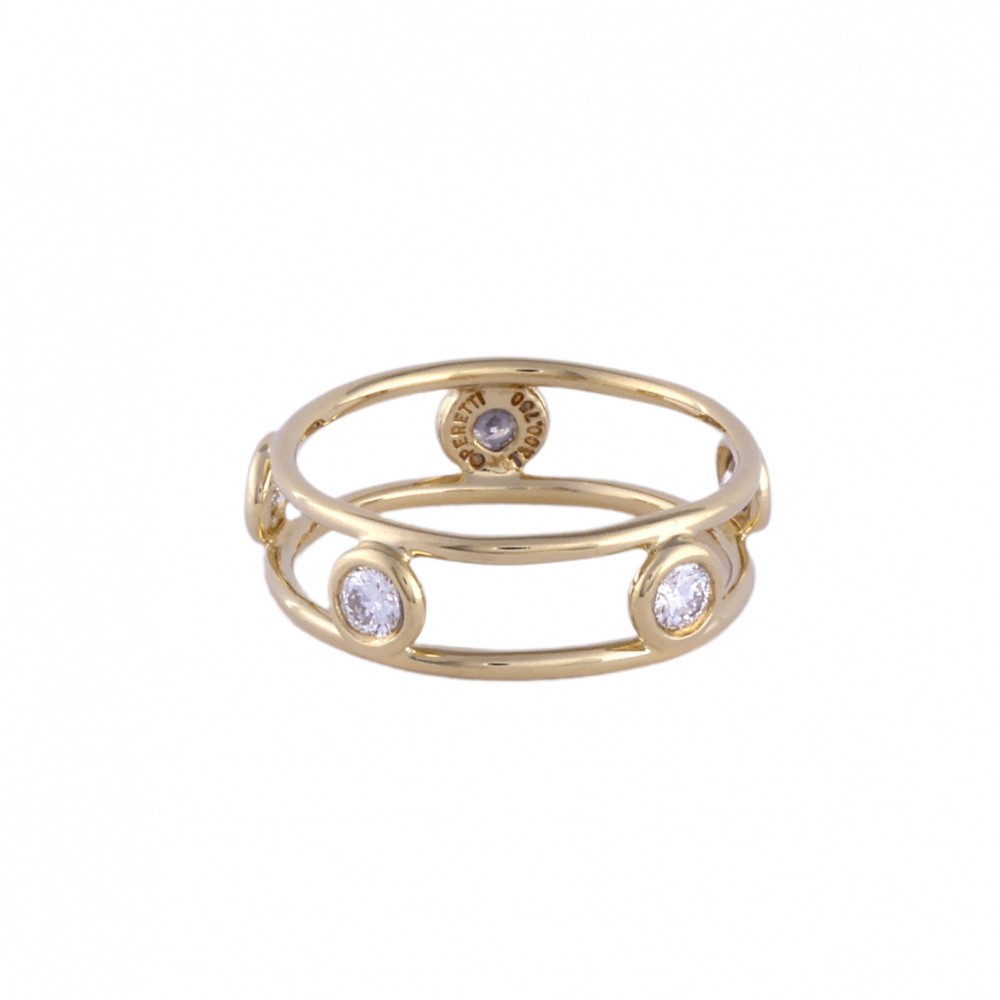 Tiffany & Co. Elsa Peretti Double Wire 5PD Ring 18K Yellow Gold Diamond