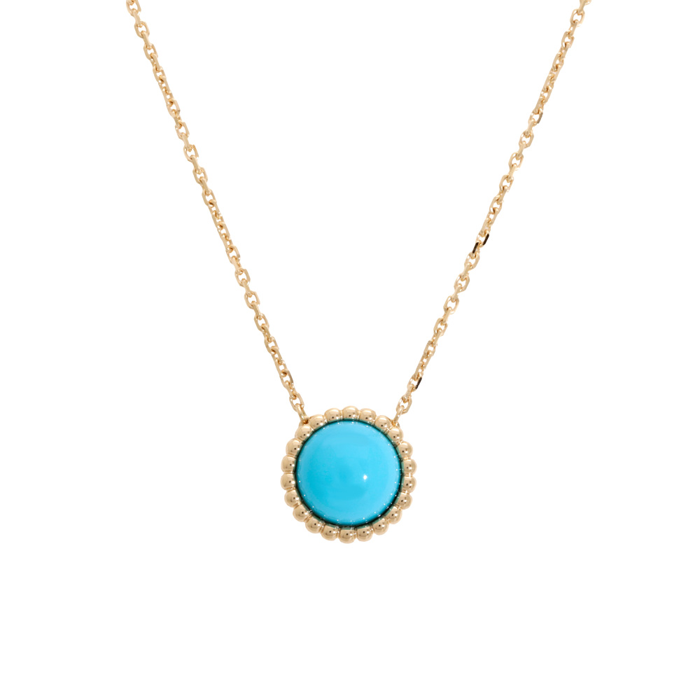 Van Cleef & Arpels Perlet Turquoise Necklace 18K Yellow Gold VCARPML800