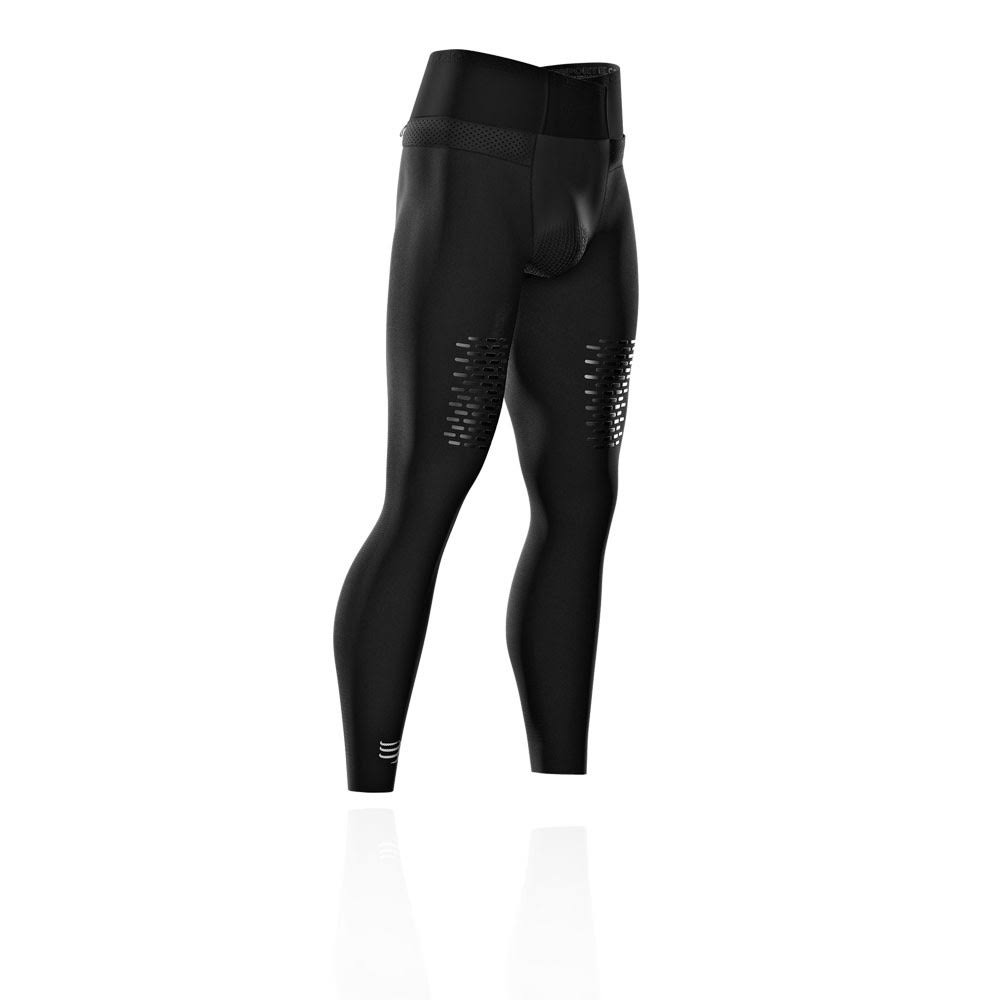 Track tights compressport full tights full body running under control (black)
