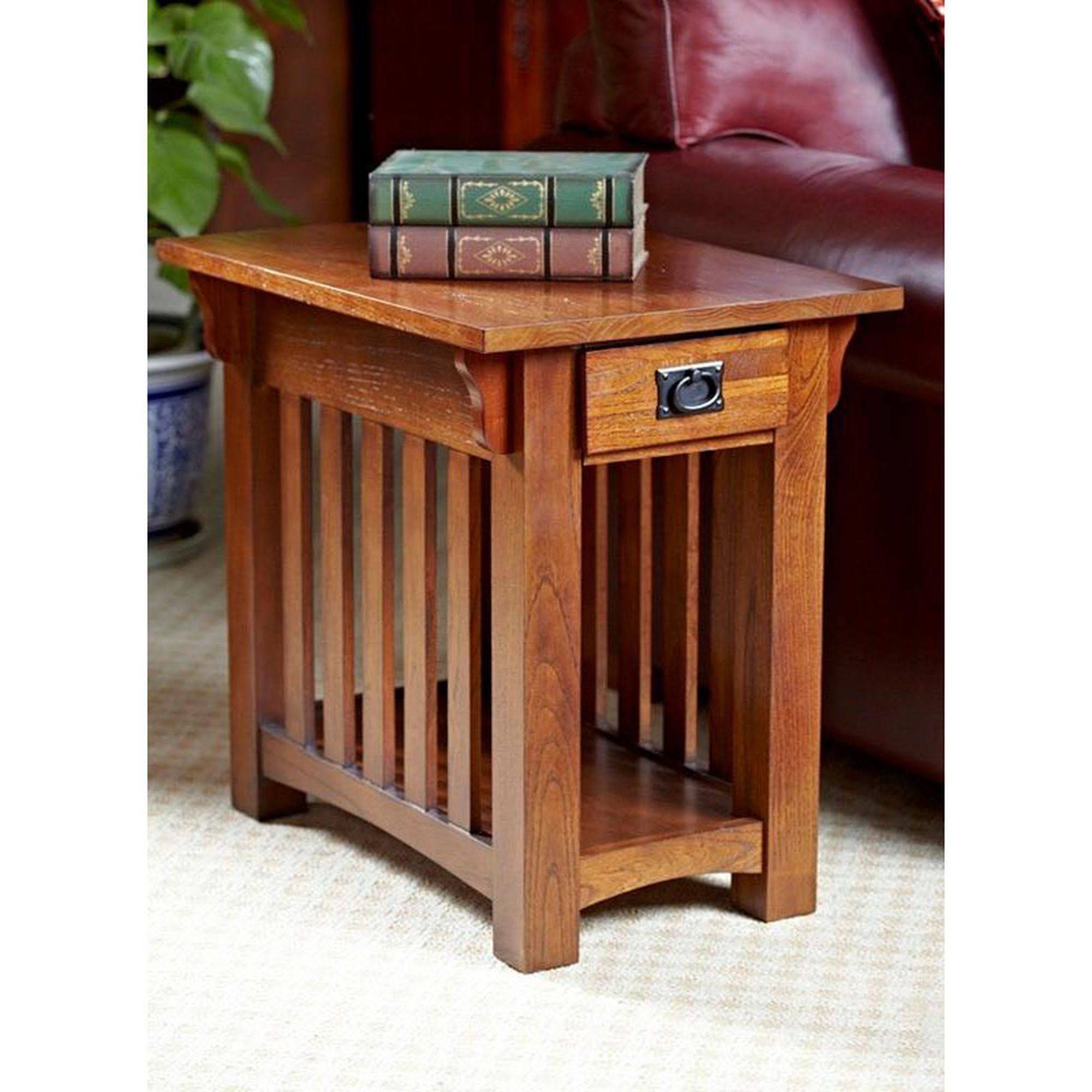 Leick Furniture Mission Chairside Table, Medium Oak